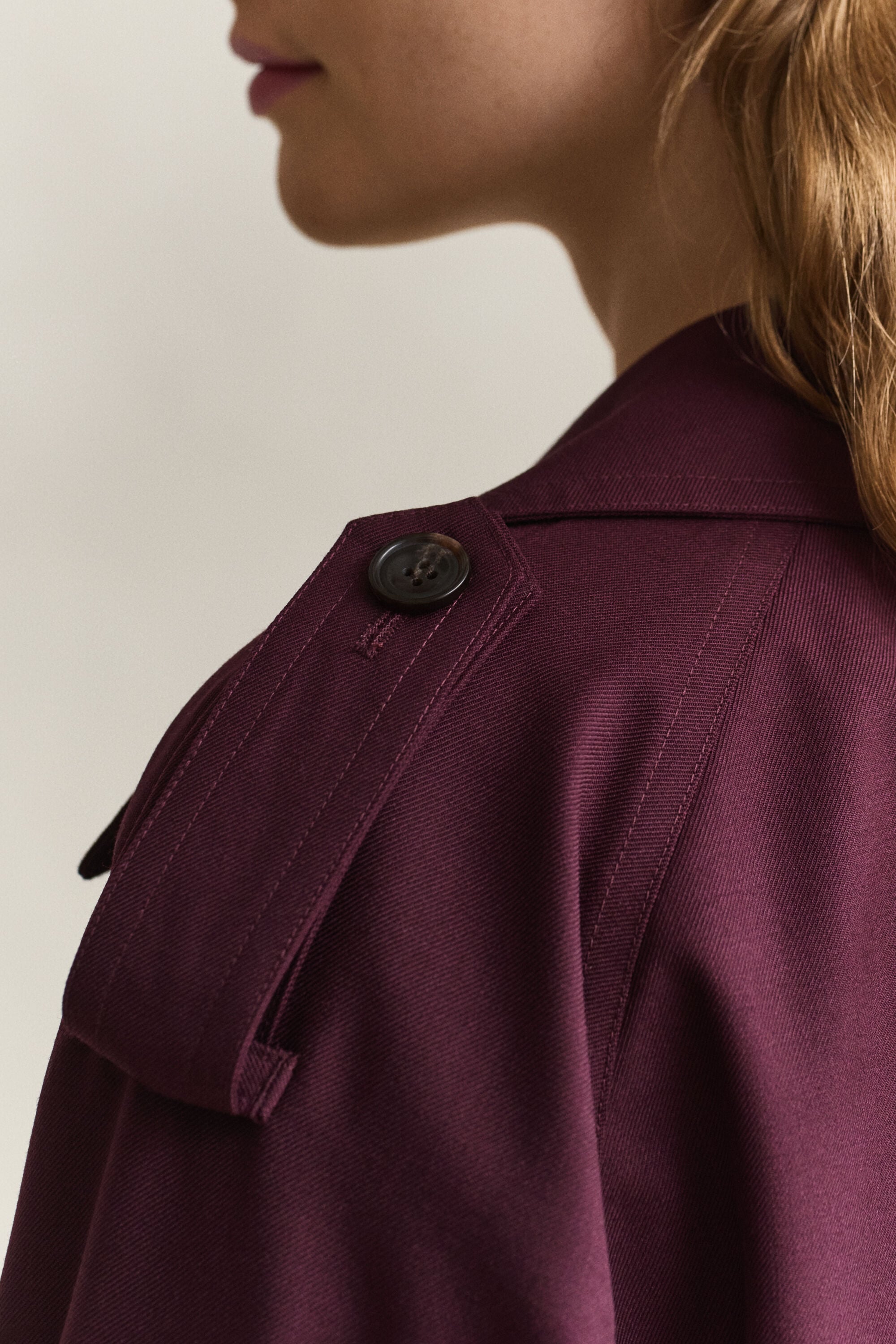Gabardina en mezcla de lana