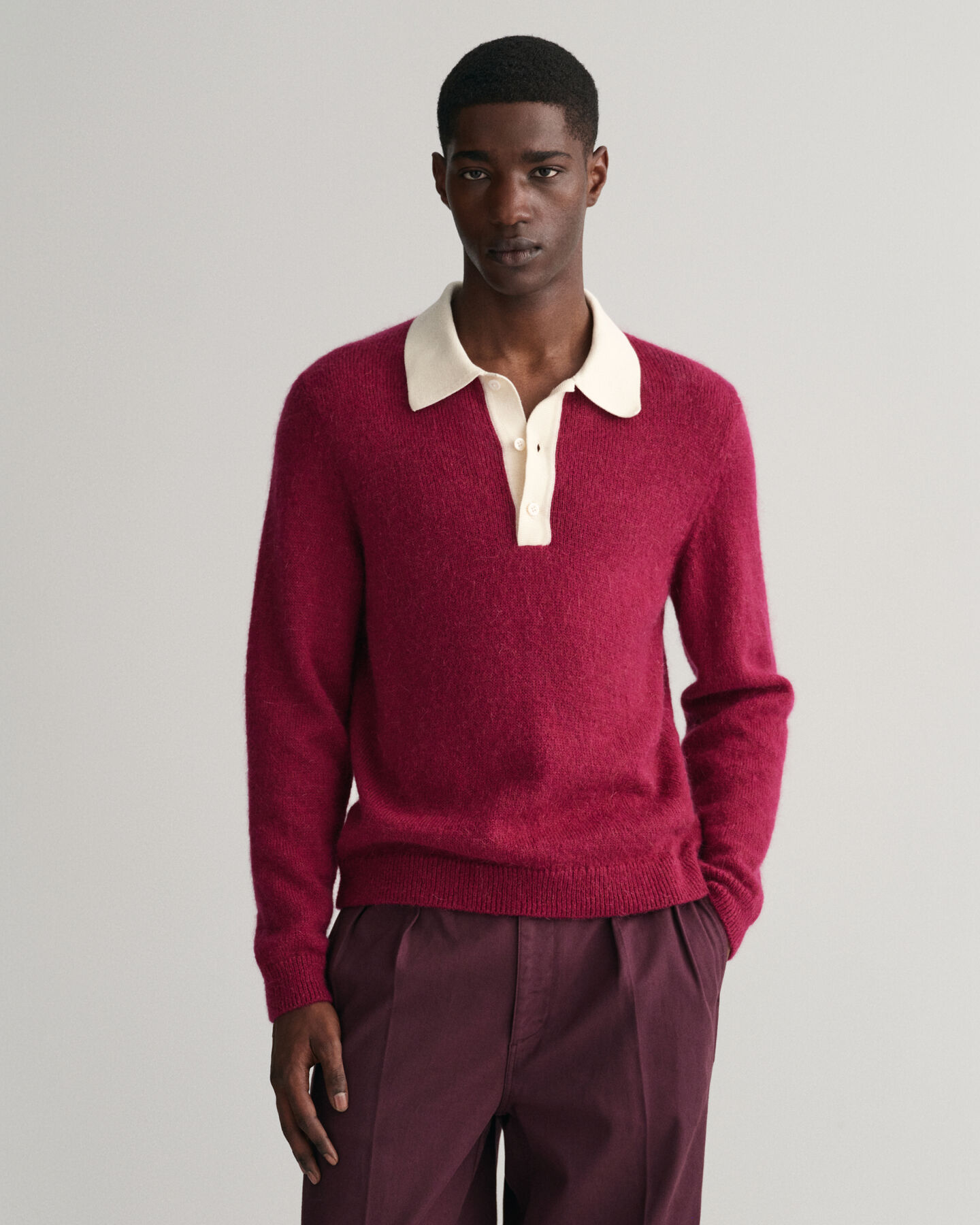 Rugger de algodón y diseño de mohair