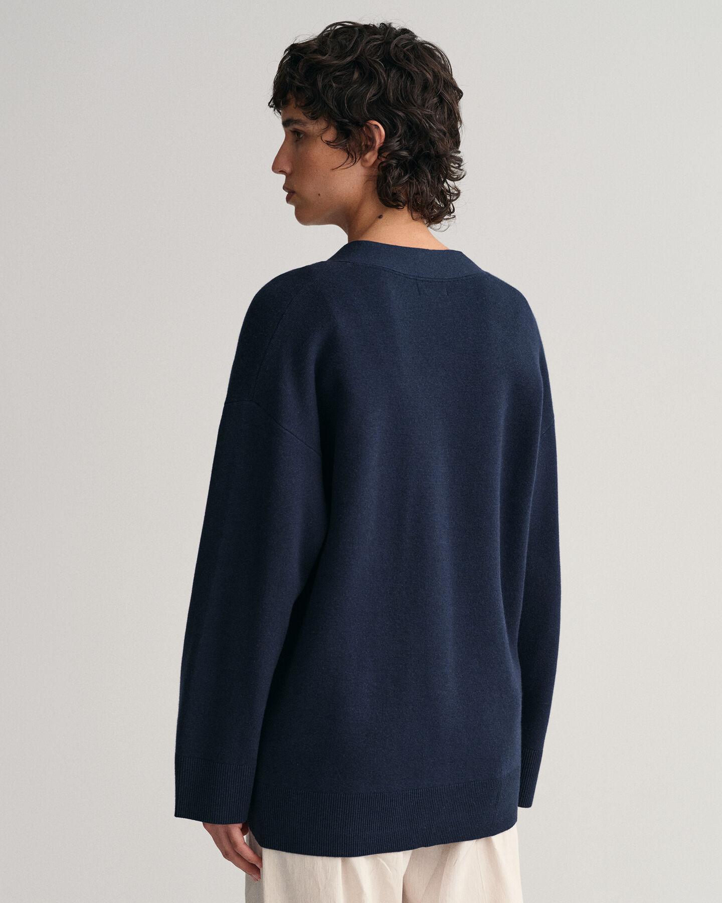 Cárdigan Relaxed Fit de cuello de pico