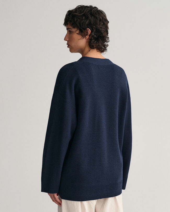 Cárdigan Relaxed Fit de cuello de pico