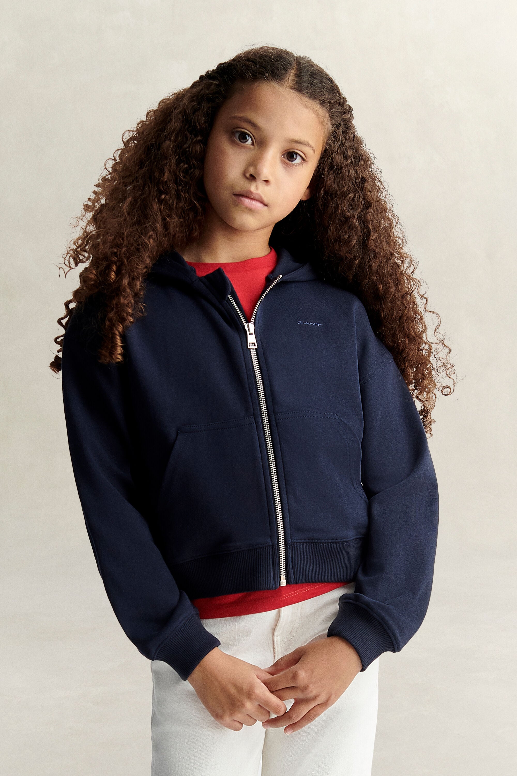 Sudadera corta con cremallera y capucha Teen Girls