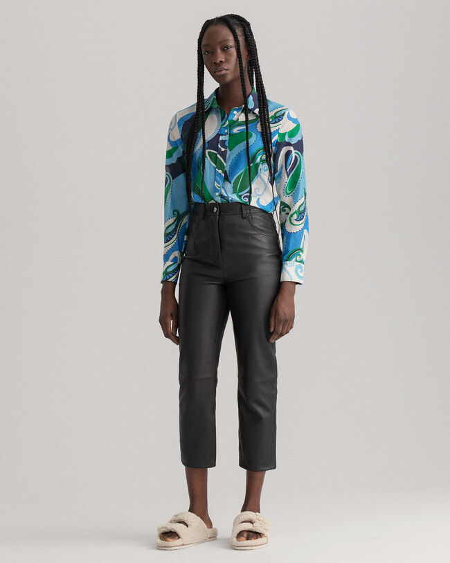 Camisa Regular Fit de seda y algodón con estampado de cachemir