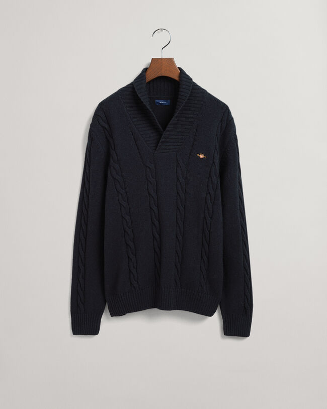 Jersey de punto de ochos con cuello tipo chal Teens