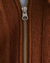 Chaqueta de boucl&eacute; con cremallera