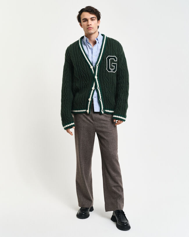 C&aacute;rdigan de punto de ochos con la G de temporada