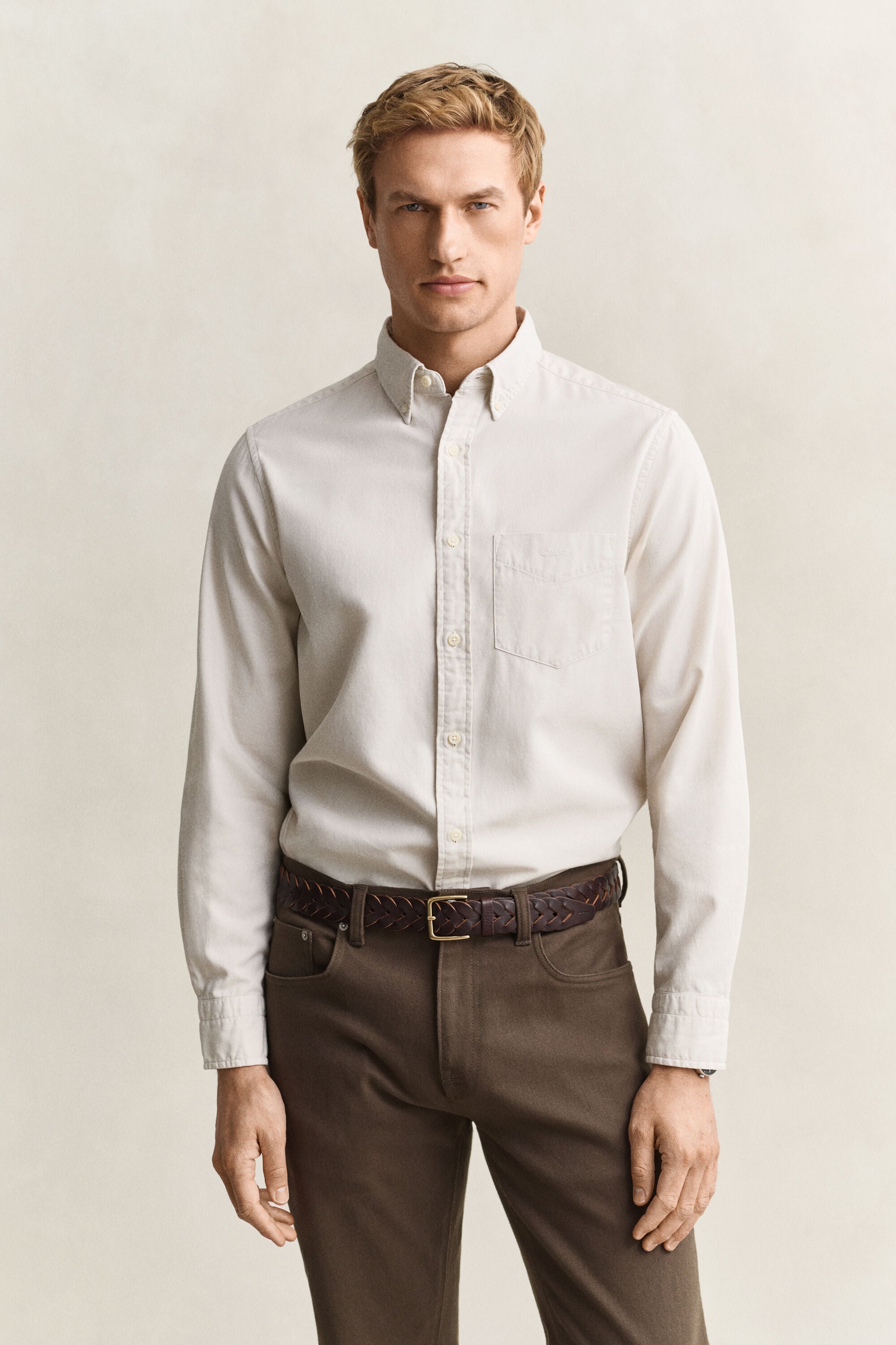 Camisa Regular Fit de sarga