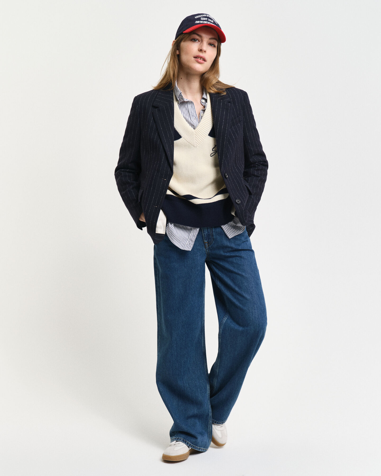 Americana Regular Fit de raya diplomática