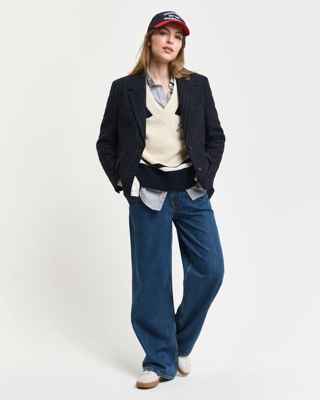 Americana Regular Fit de raya diplomática