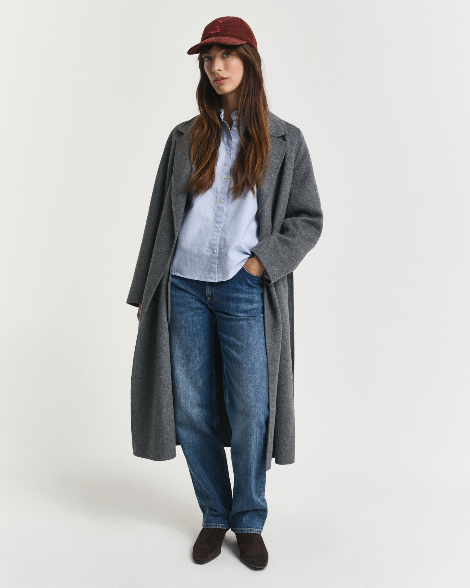 Blusa Oxford clásica con volantes