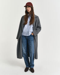 Blusa Oxford clásica con volantes