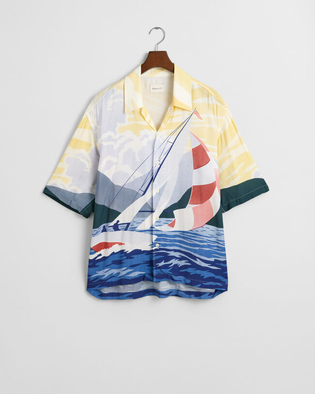 Camisa Relaxed Fit Sailing Scene de manga corta