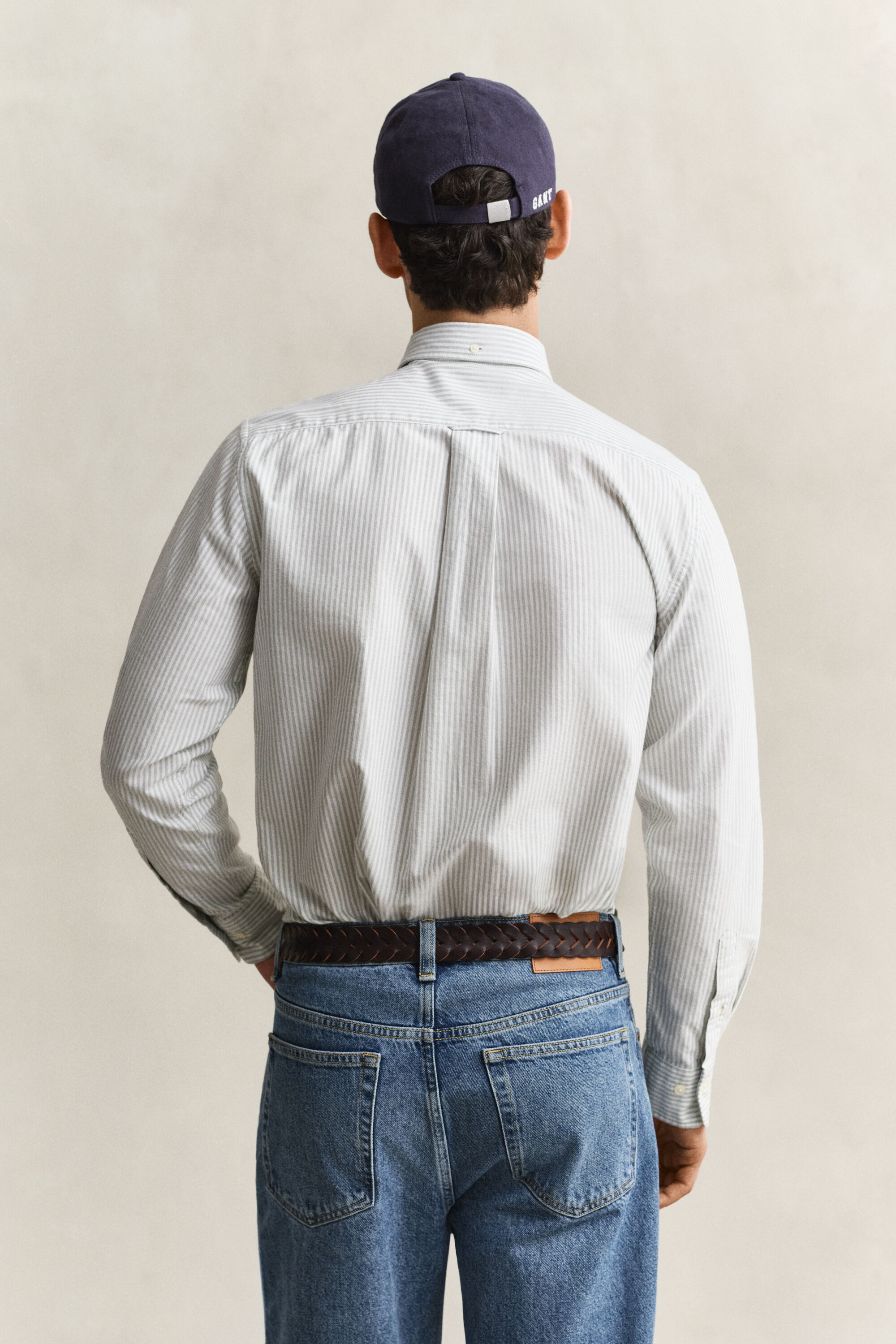 Camisa Oxford clásica de rayas finas