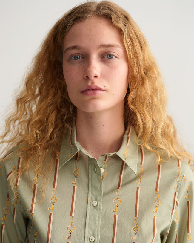 Camisa Regular Fit American Luxe en gasa de algod&oacute;n