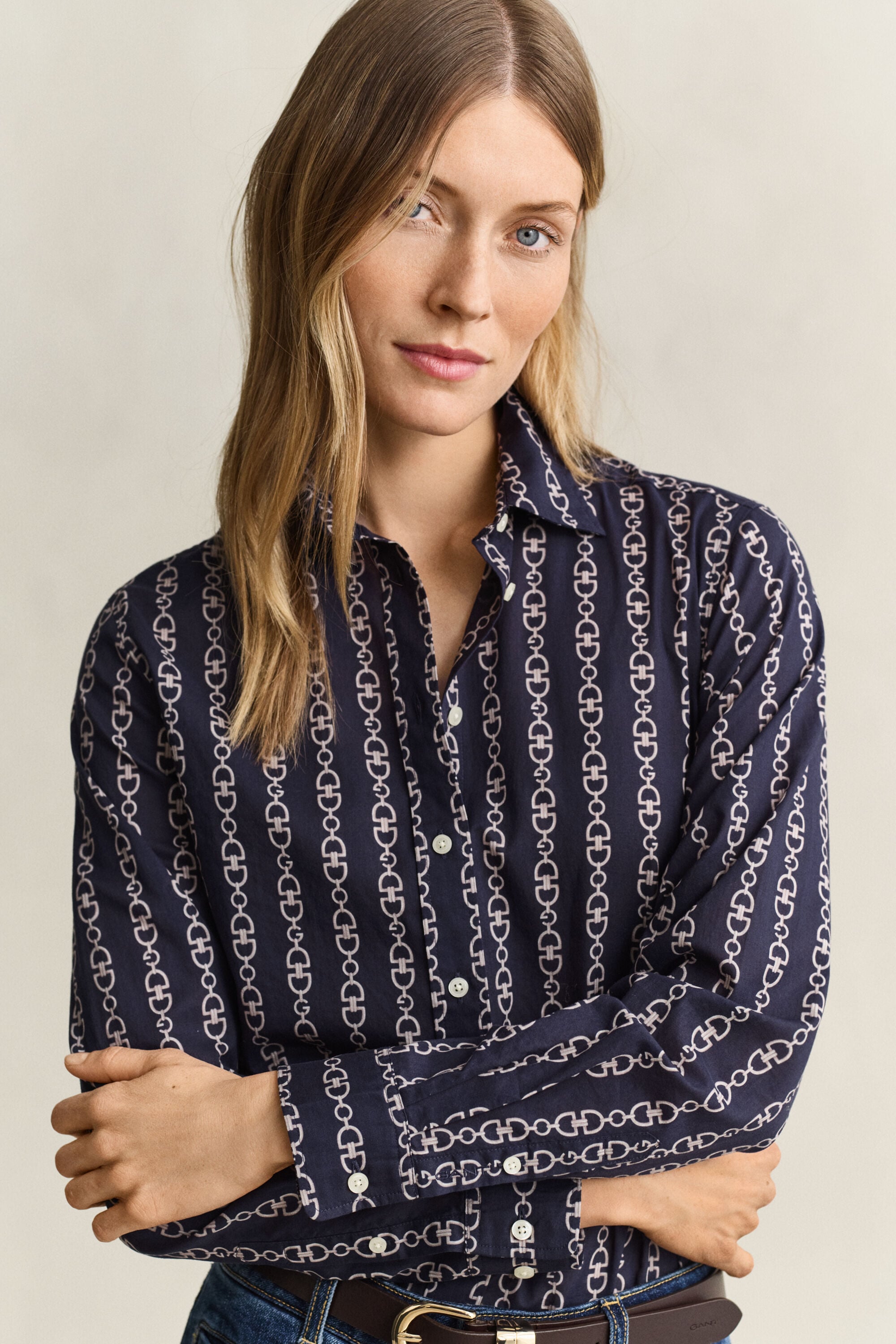 Camisa de gasa de algodón con estampado