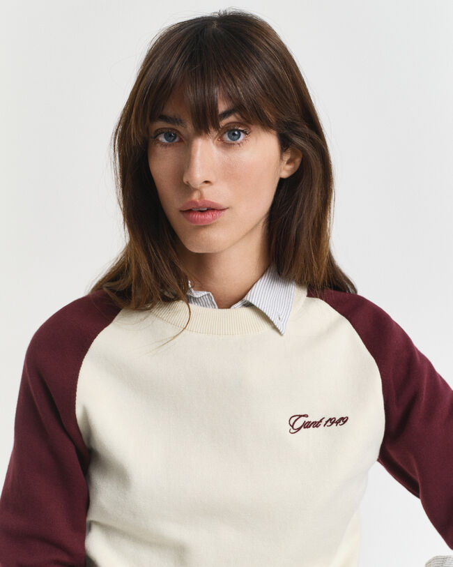 Jersey de cuello redondo con bloques de color