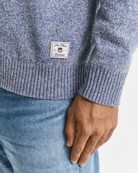 Jersey de cuello redondo en mouliné de mezcla de lana