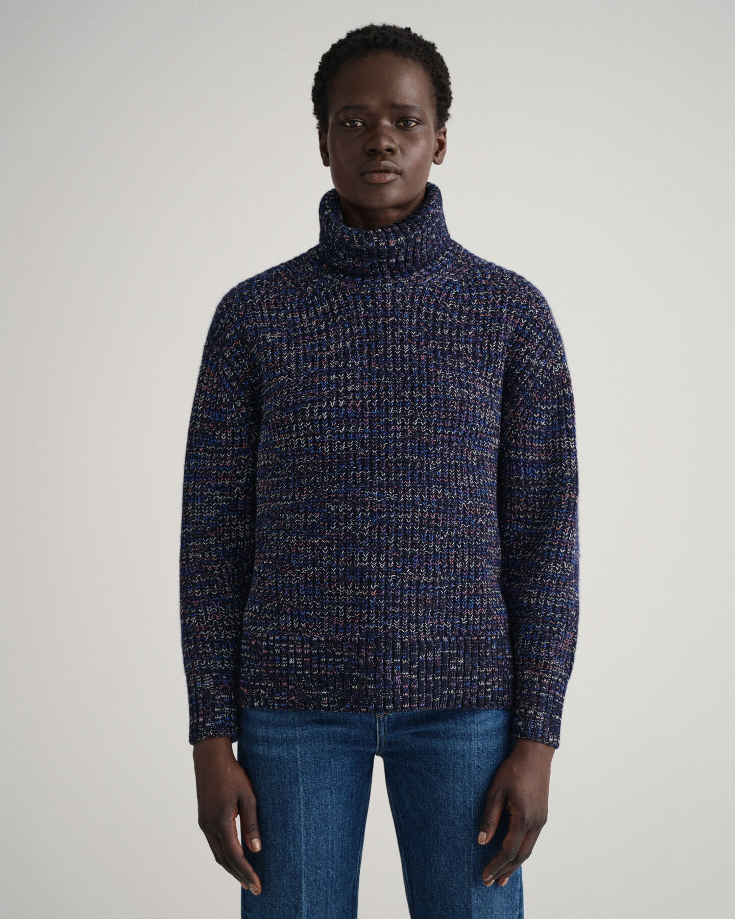 Jersey multicolor con cuello vuelto