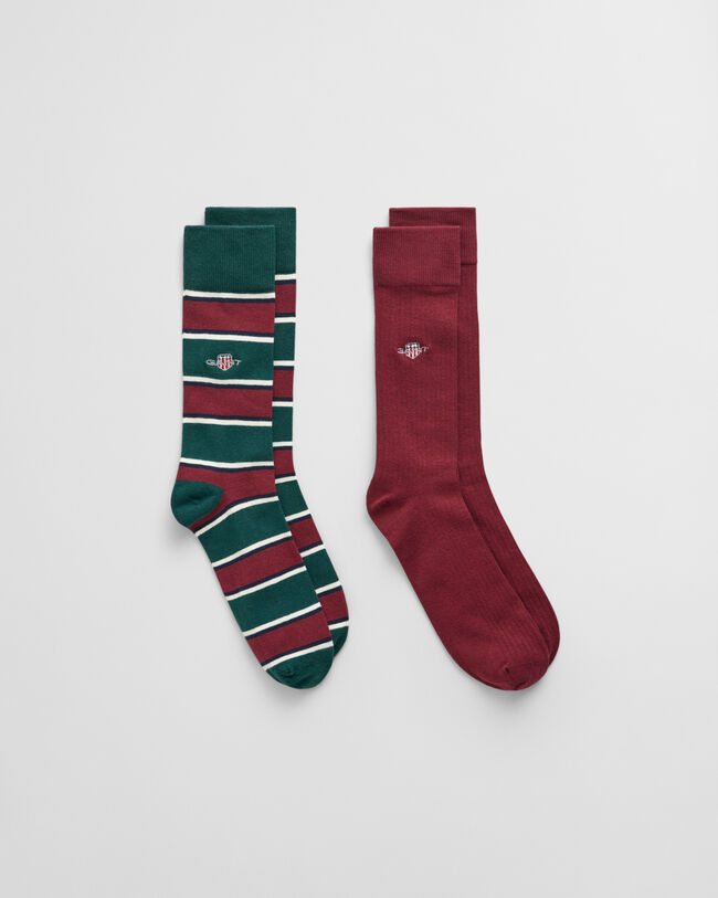 Paquete de dos pares de calcetines de rayas y canal&eacute; Shield