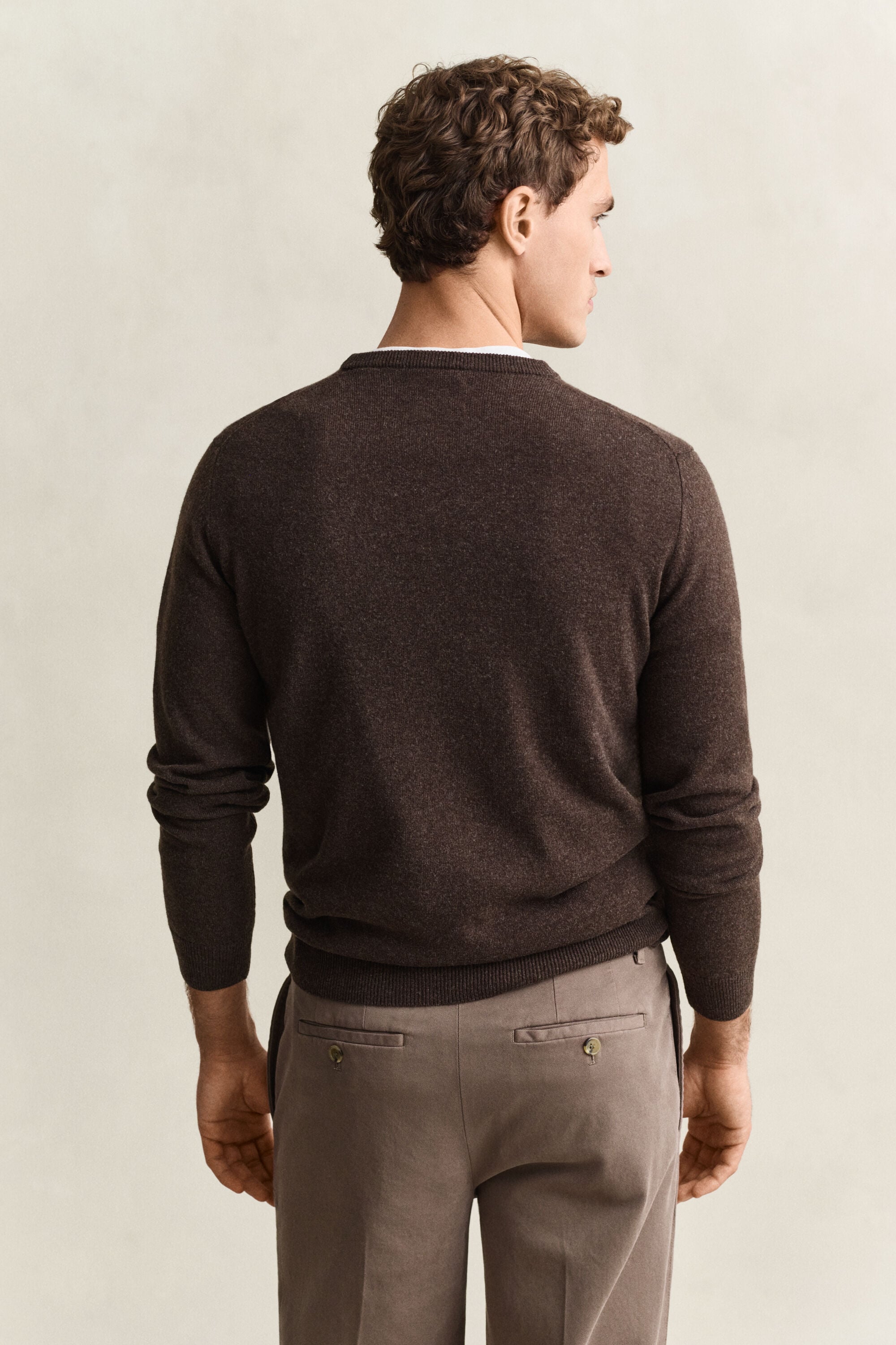 Jersey de lana de oveja con cuello redondo