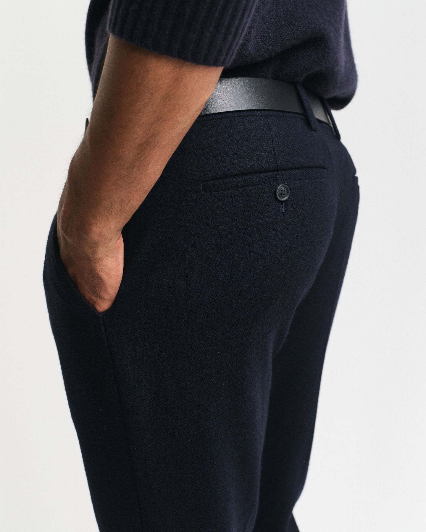 Pantalones de traje Slim Fit con diseño de espiga