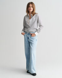 Camisa Regular Fit a rayas con cuello en contraste