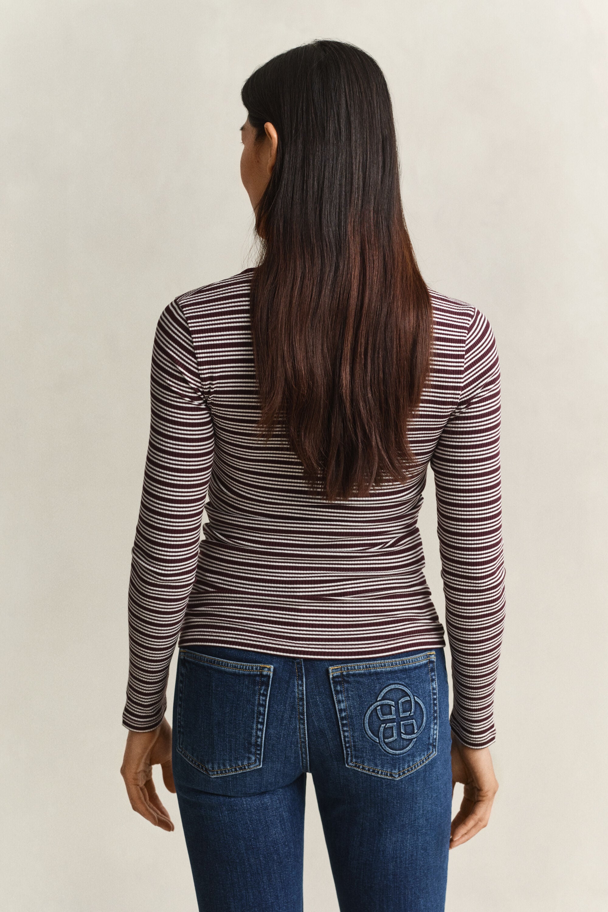 Camiseta panadera acanalada de manga larga