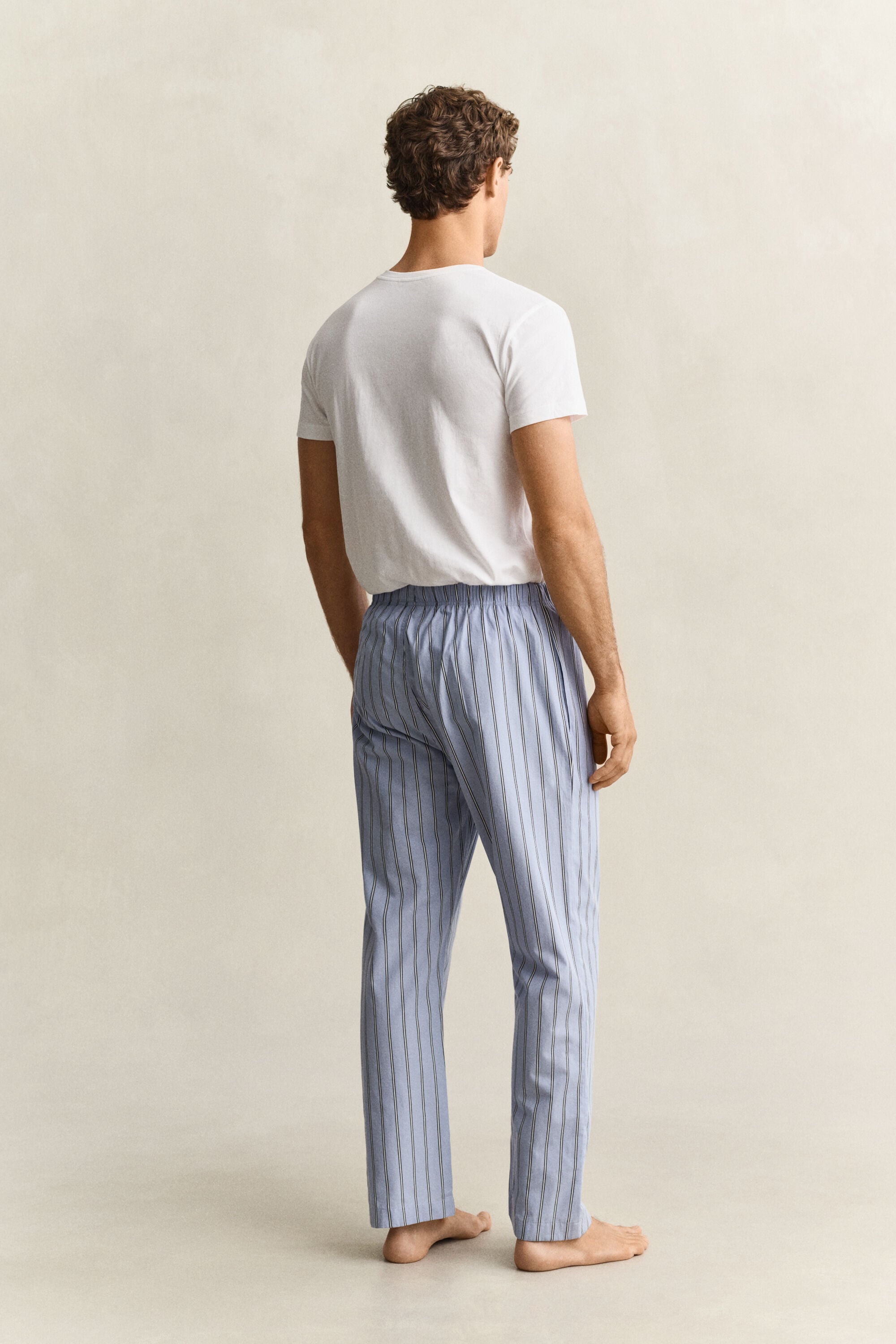 Pantalones de pijama de popelina a rayas