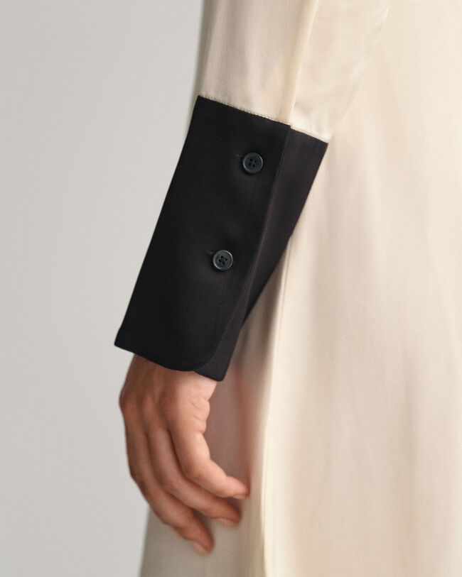 Vestido camisero con bloques de color