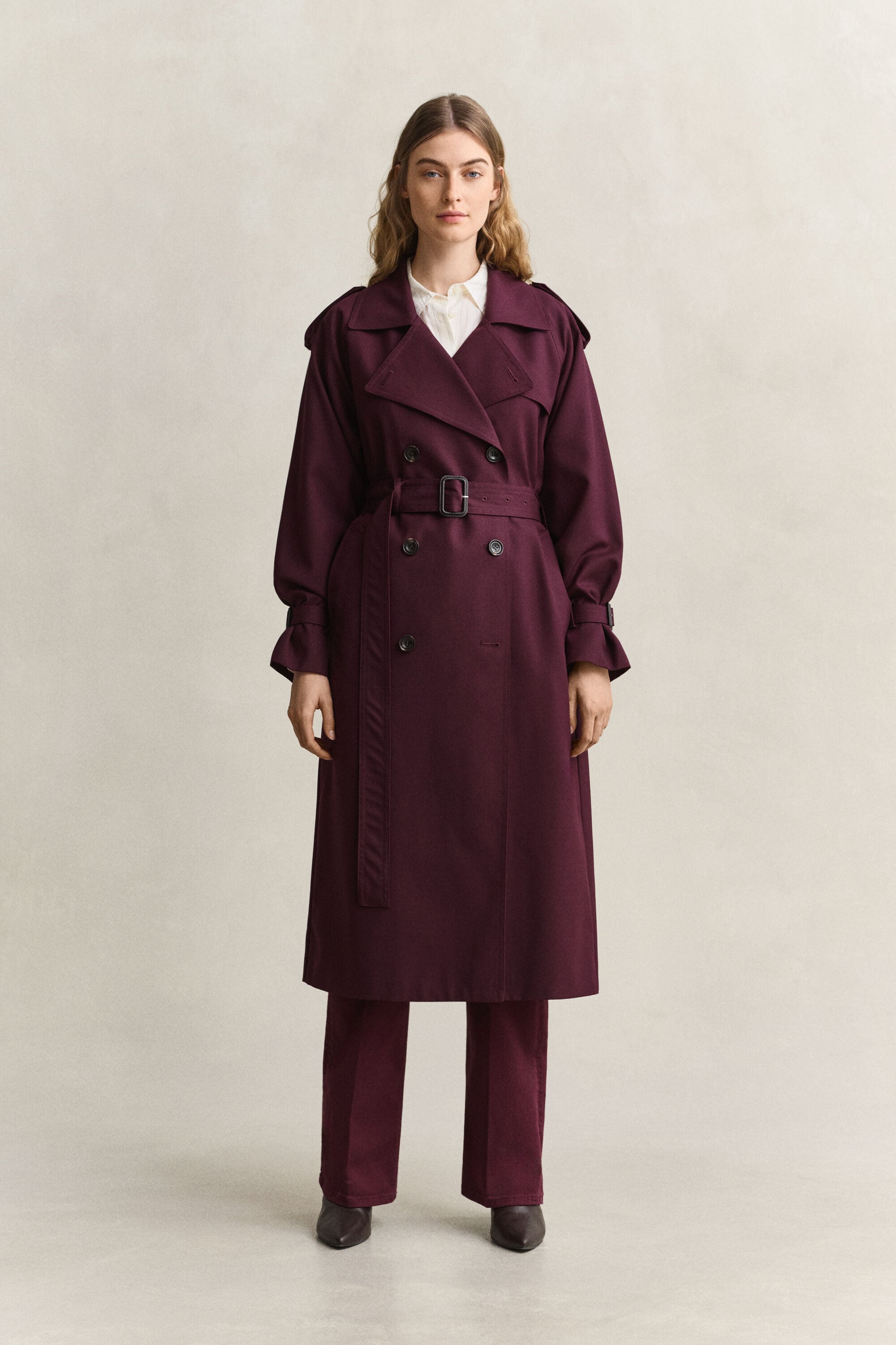 Gabardina en mezcla de lana