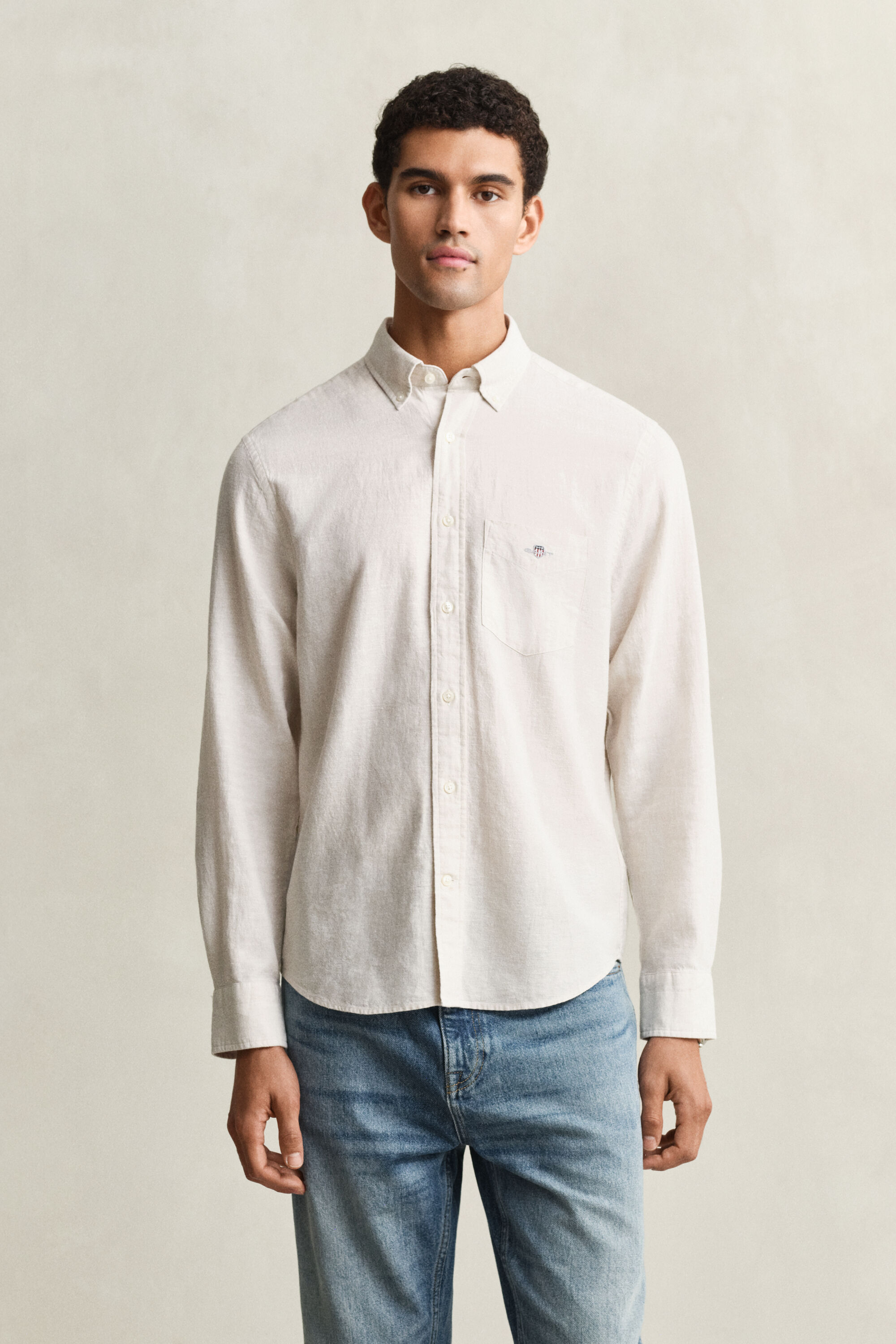 Camisa de mezcla de lino