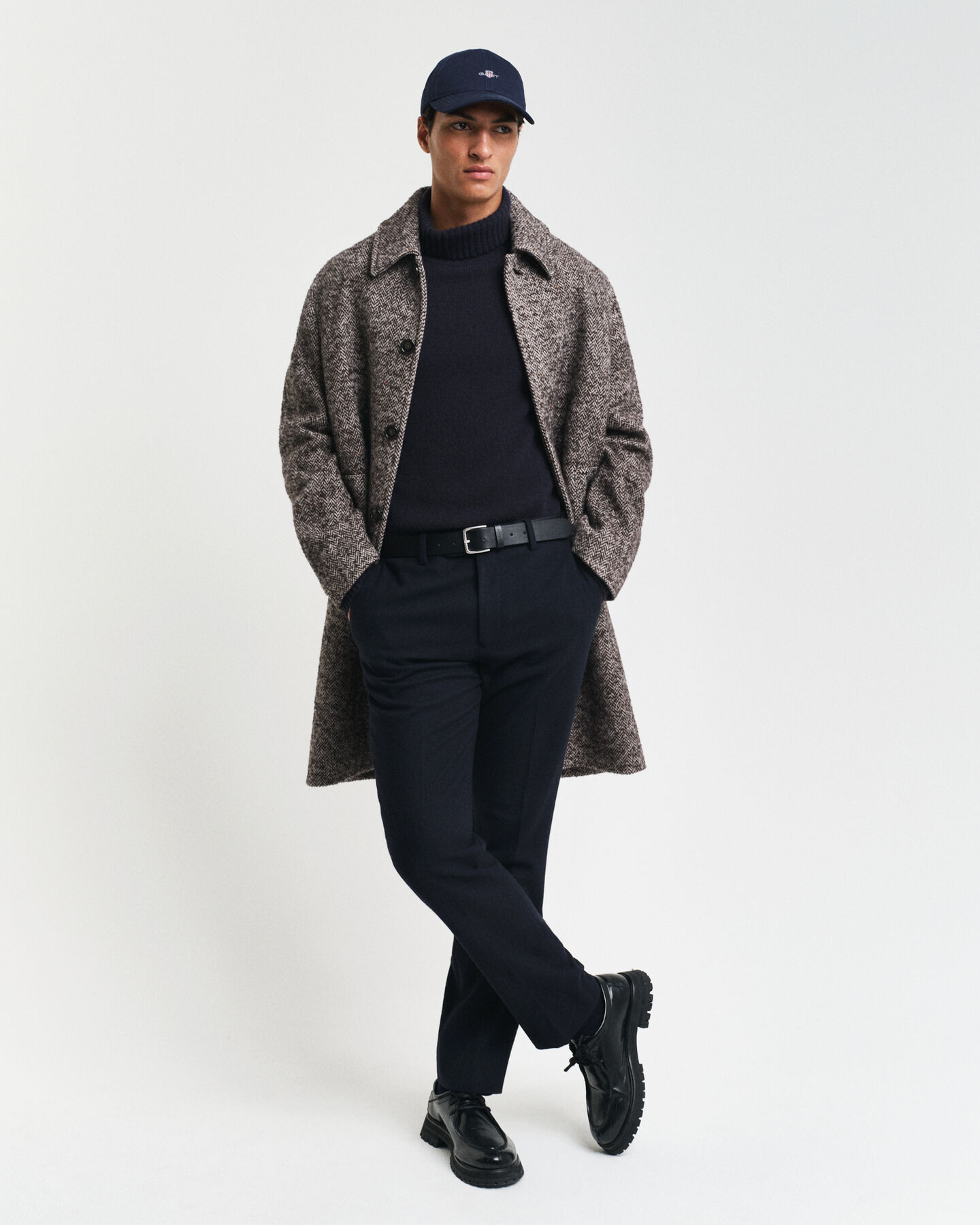 Pantalones de traje Slim Fit con diseño de espiga