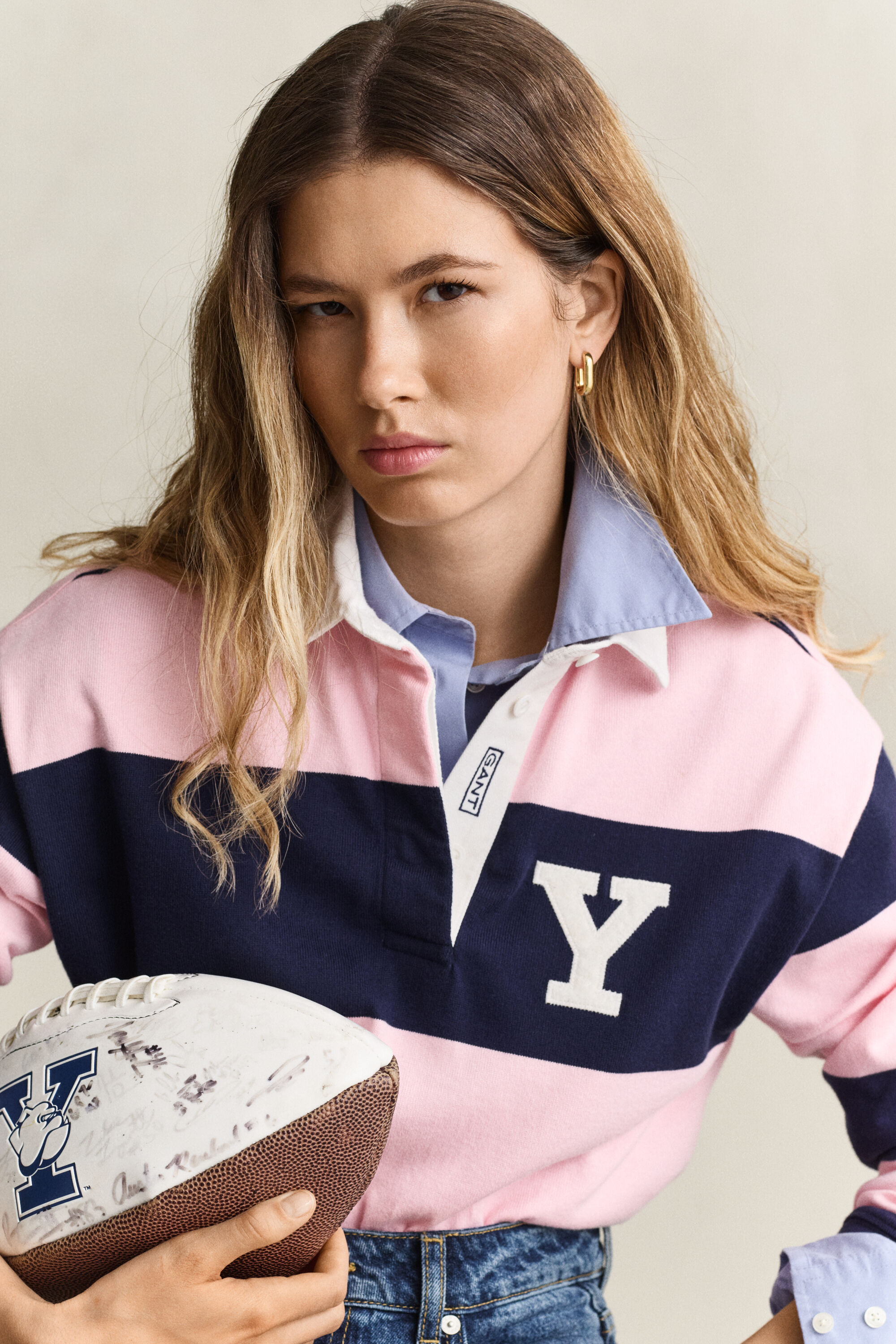 Heavy Rugger de rayas anchas Gant x Yale