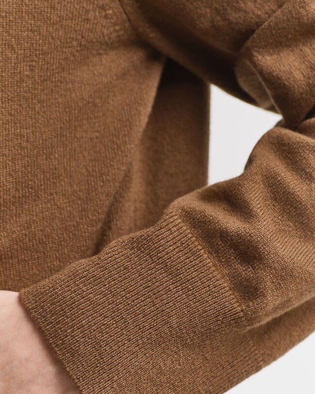 Sudadera de lana de oveja muy fina con capucha y cremallera