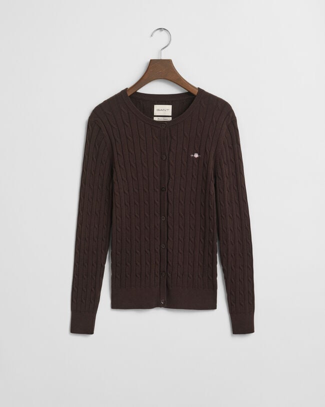 Cárdigan de punto de ochos en algodón elástico