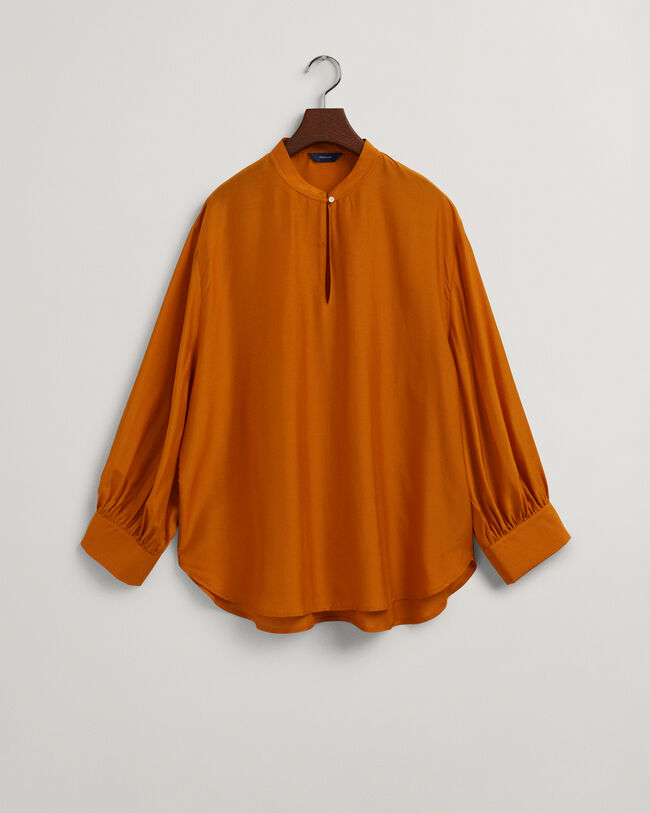 Blusa Popover de seda y lyocell