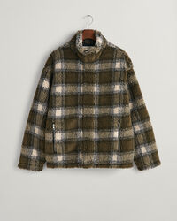 Chaqueta polar a cuadros con cremallera