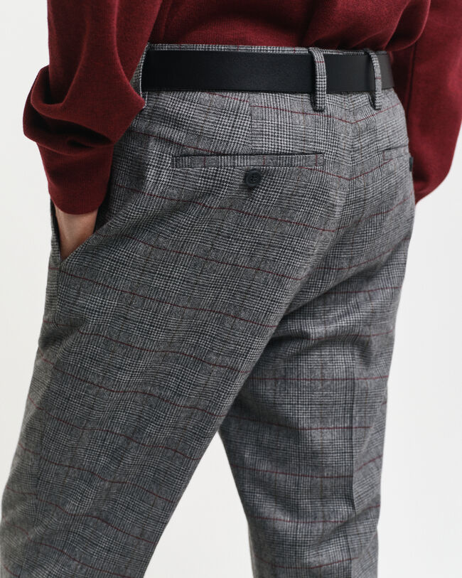Pantalones de traje Slim Fit de cuadros