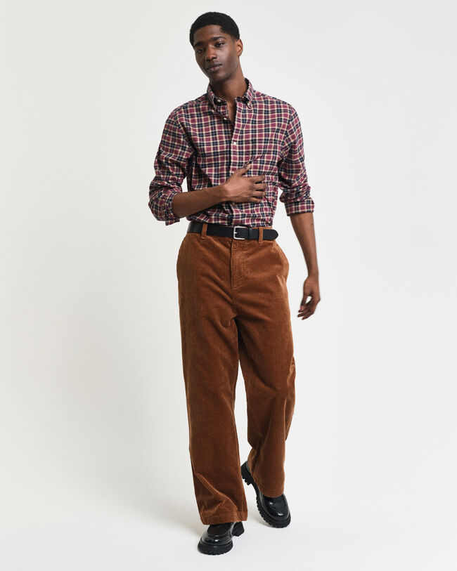 Camisa Regular Fit de sarga ligera a cuadros