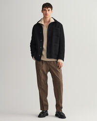 Polo de punto Relaxed Fit flameado con cuello de pico