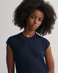 Vestido sin mangas de cuello redondo y punto acanalado