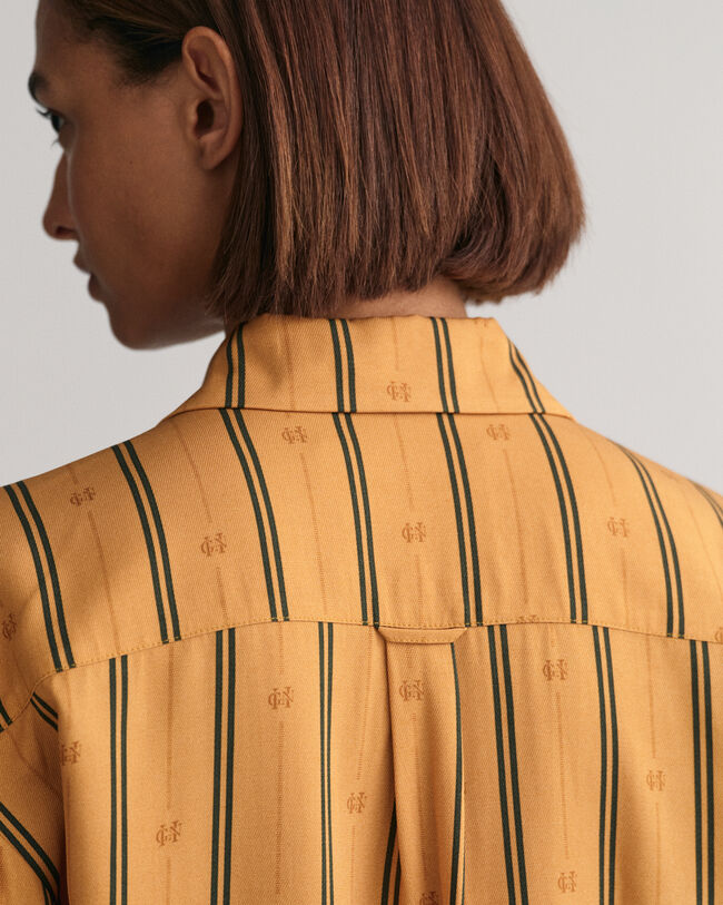 Camisa Relaxed Fit Monogram a rayas