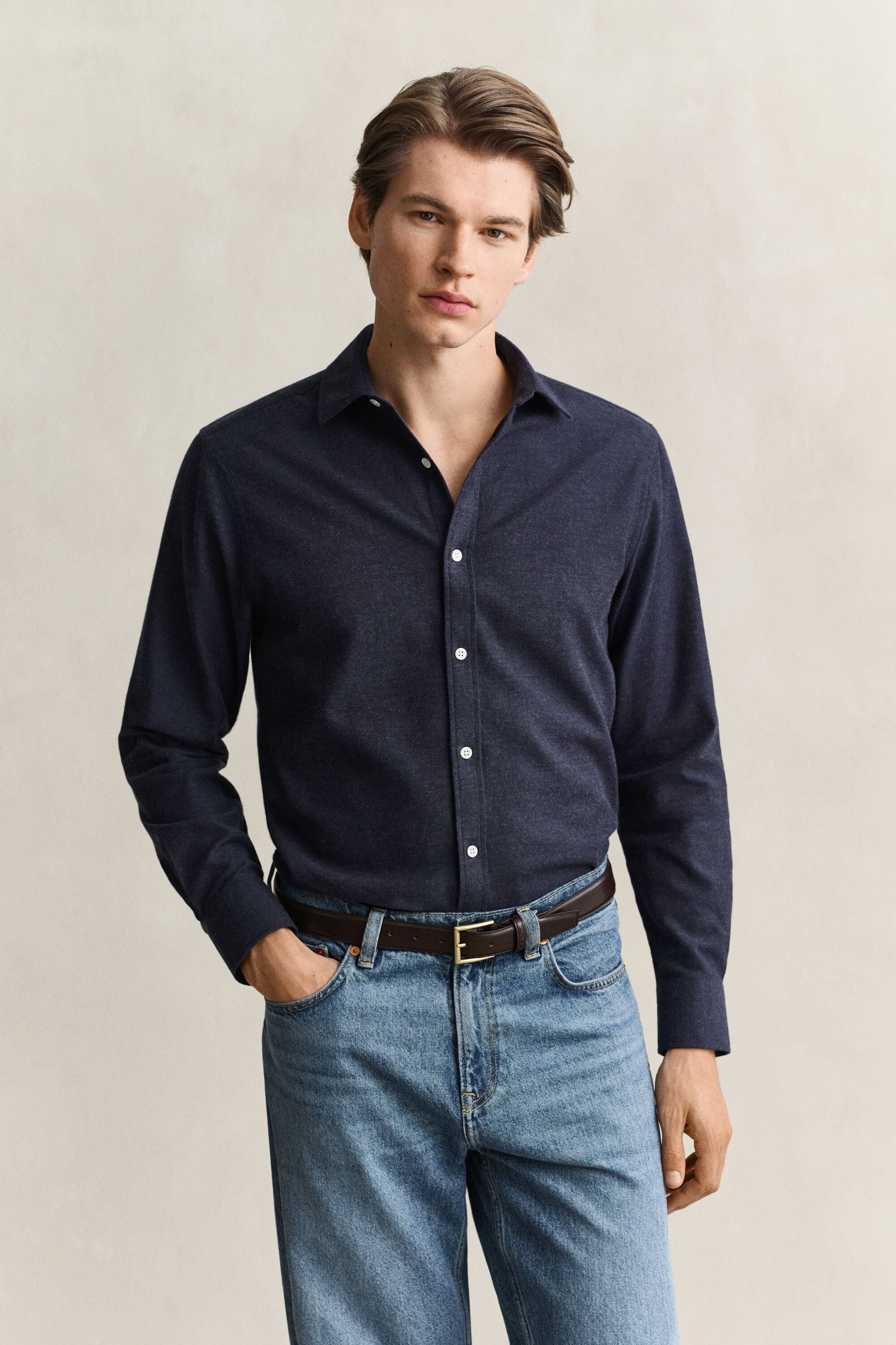 Camisa de franela jaspeada