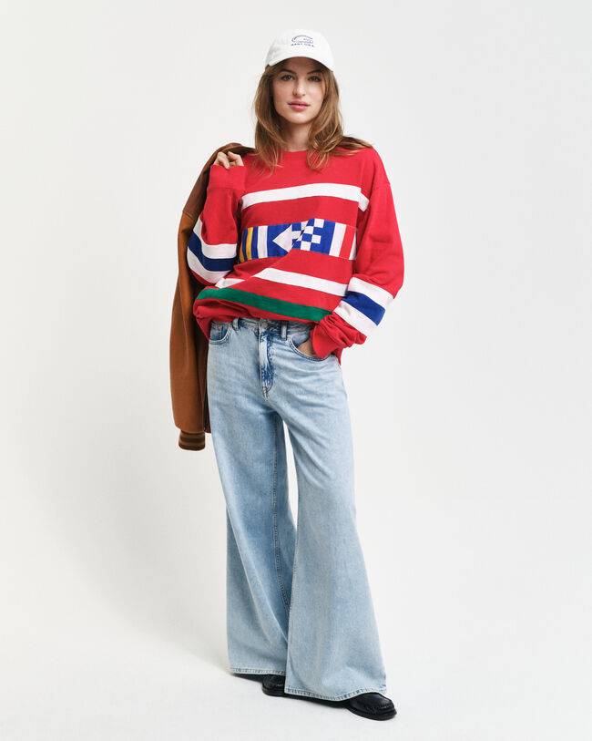 Sudadera de cuello redondo con panel