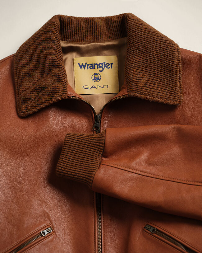Cazadora de piel Wrangler x GANT