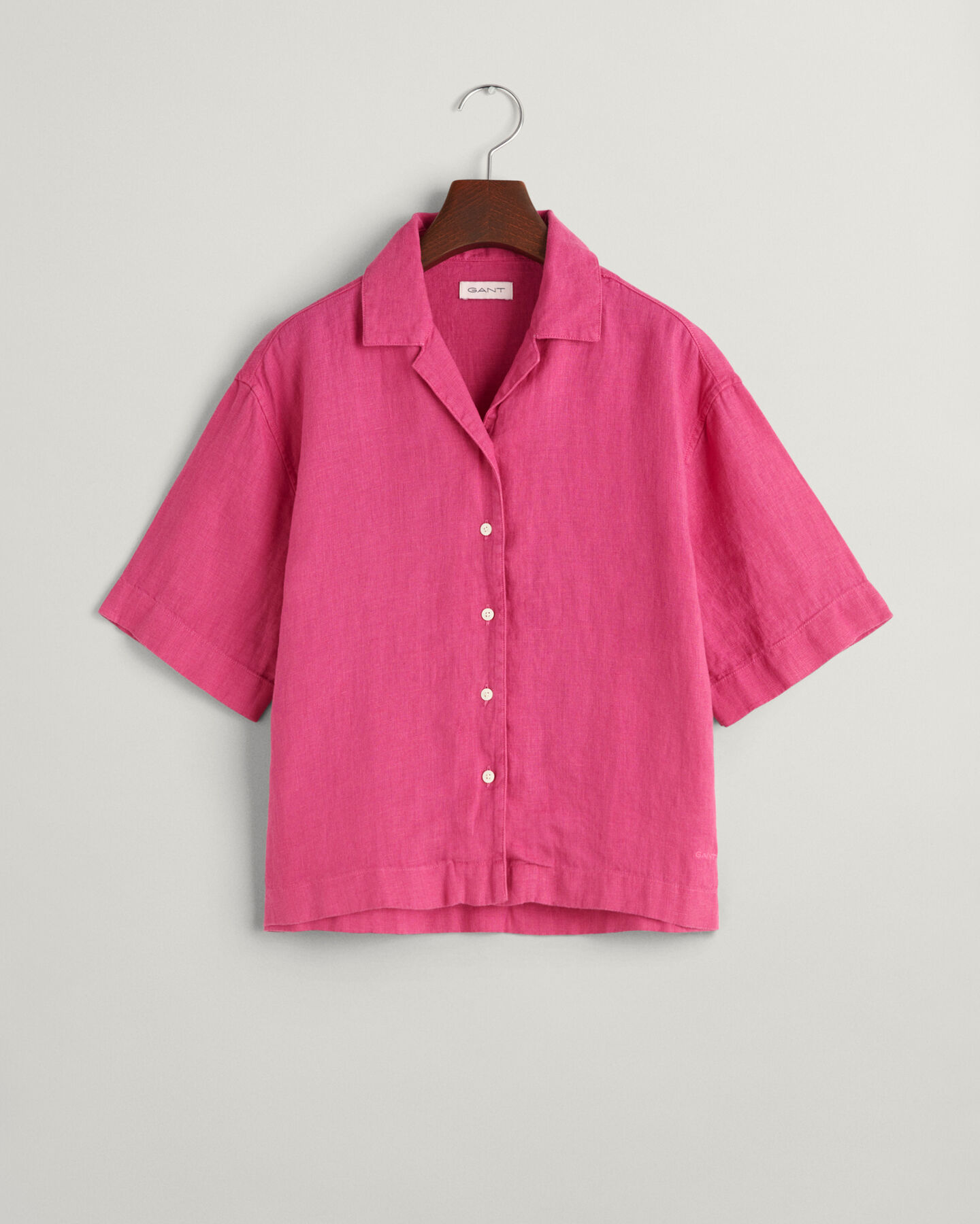 Camisa de manga corta en lino Boxy Teen Girls