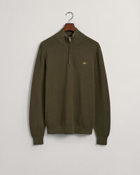 Jersey de algod&oacute;n con media cremallera Textured