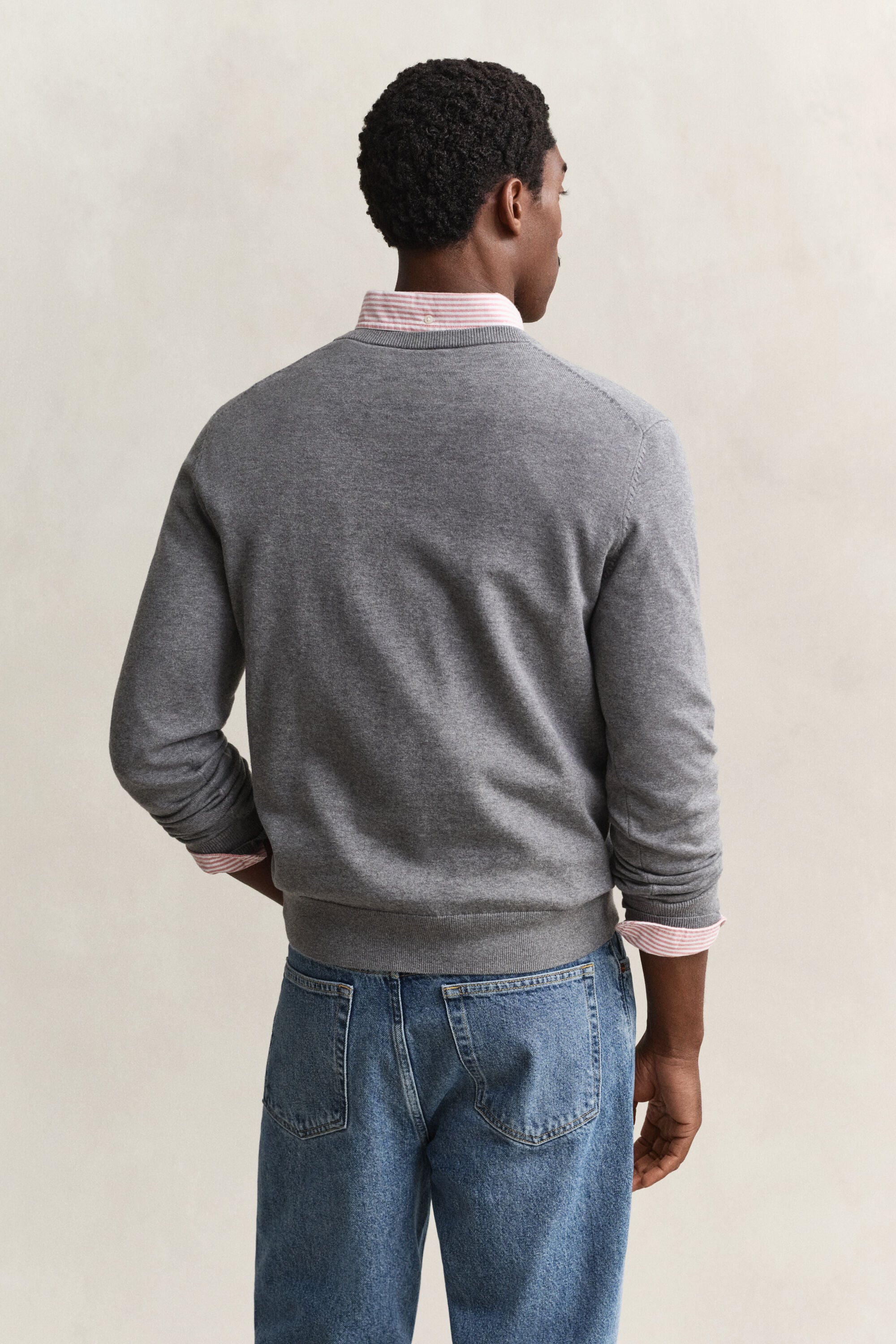 Jersey de algodón con cuello de pico