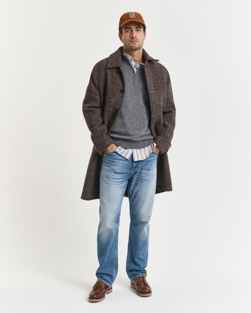 Jersey de cachemir con media cremallera