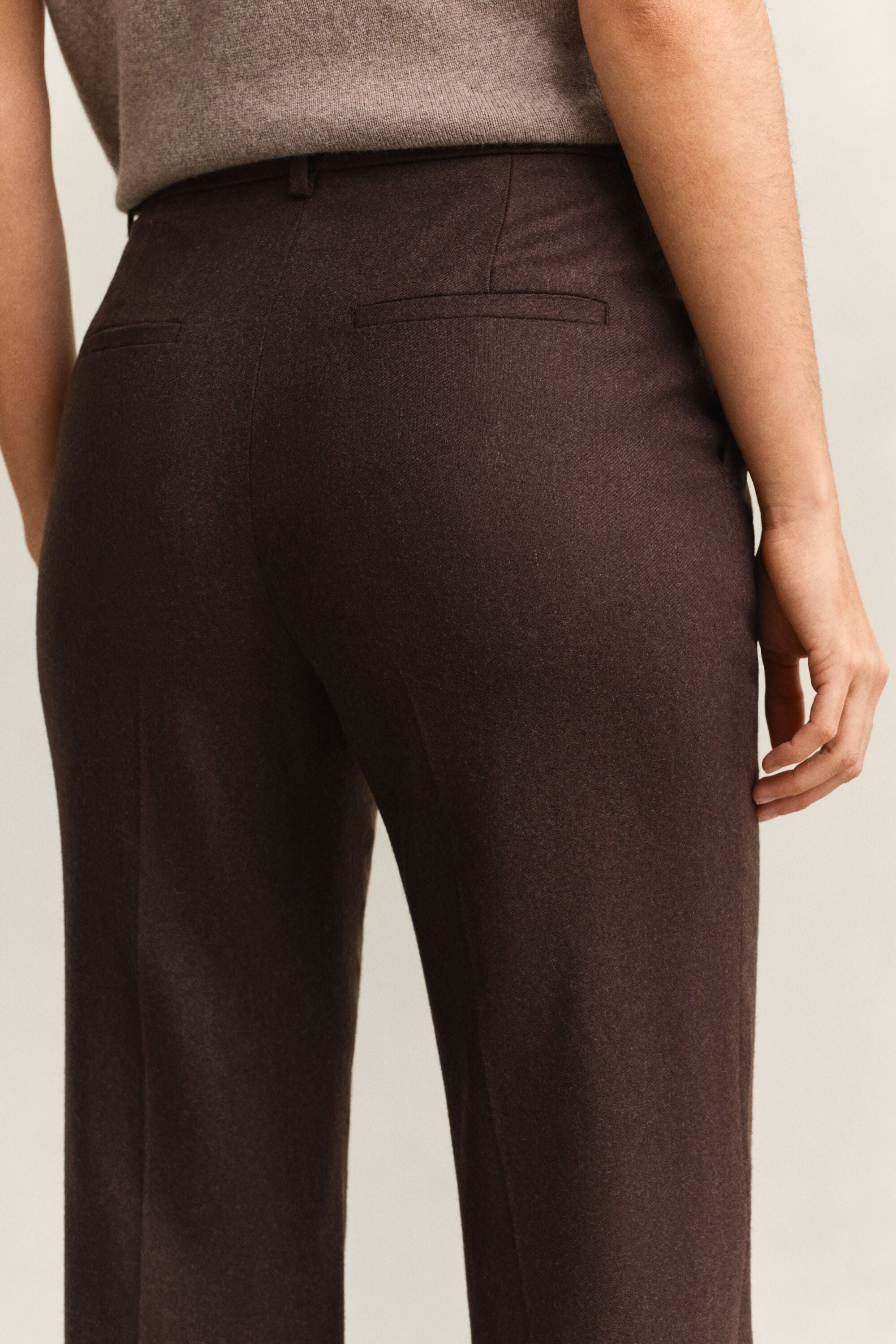 Pantalones de franela Slim Fit acampanados