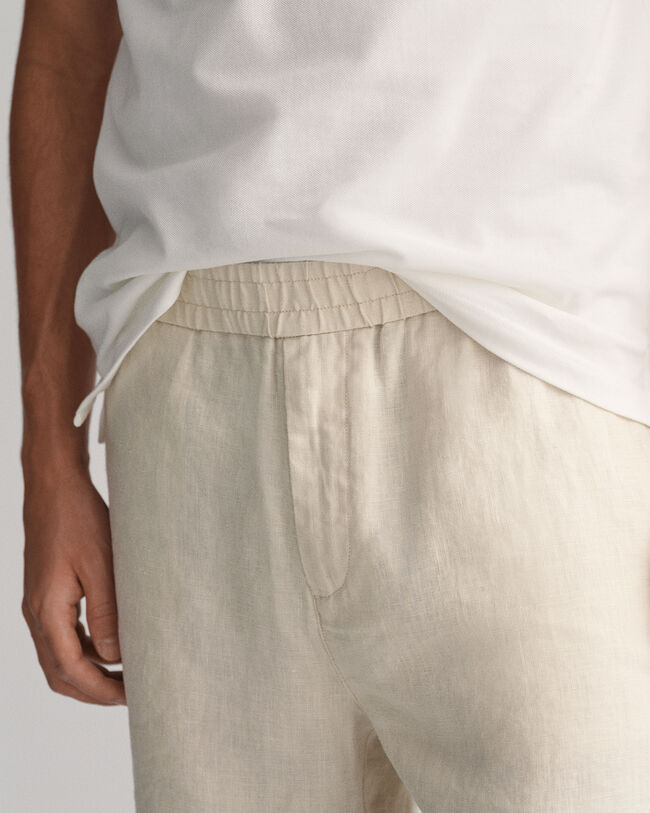 Pantalones cortos de lino con cordón ajustable